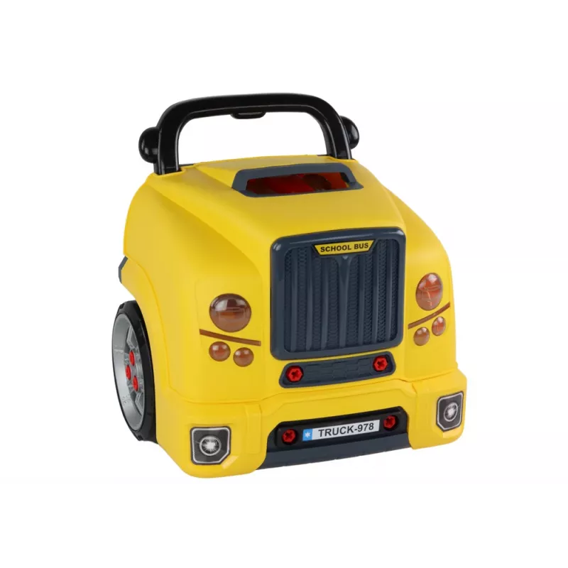 LEAN TOYS Warsztatowy Autobus z Silnikiem do Rozbiórki DIY Żółty