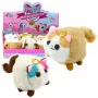LEAN TOYS Pluszowy Kotek Mascot z Machającym Ogonem Brązowo-Biały