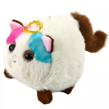 LEAN TOYS Pluszowy Kotek Mascot z Machającym Ogonem Brązowo-Biały