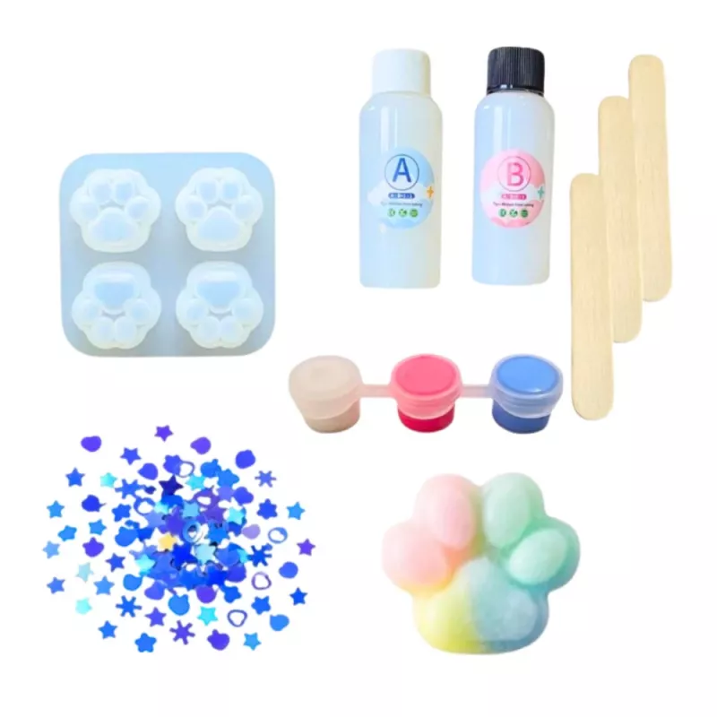 LEAN TOYS Zestaw kreatywny DIY do tworzenia Squishies Łapa kota 44 szt.