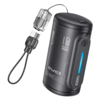 AWEI WP-117 Power Bank 10000mAh 22.5W 3C2xUSB-C Czarny
