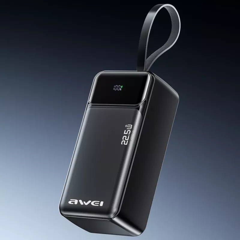 AWEI PA-105 Power Bank 40000mAh 22.5W PD QC 3.0 USB-C Czarny