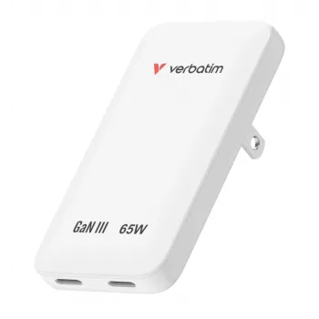 Verbatim Slim GaN Charger 2 Porty 65W (EU/UK/US) Biały