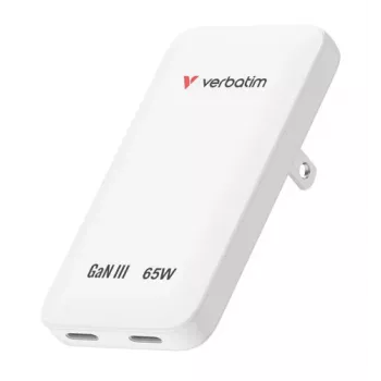 Verbatim Slim GaN Charger 2 Porty 65W (EU/UK/US) Biały
