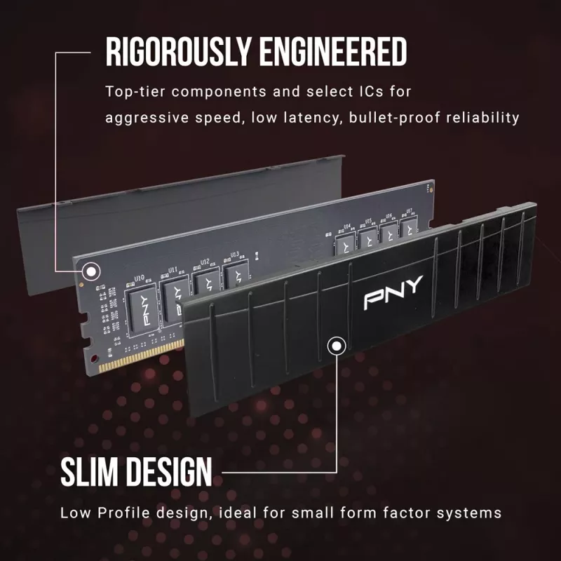 PNY 16GB DDR4 3200MHz Low Profile Moduł pamięci do komputera stacjonarnego