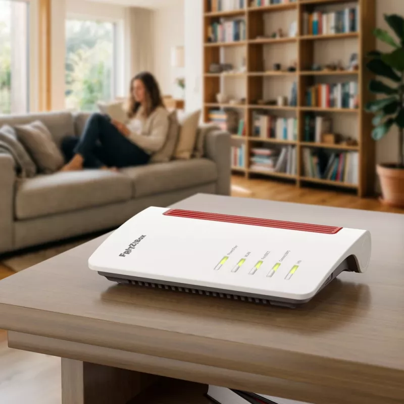 FRITZ! Box 5630 Biały Dwuzakresowy Router Wi-Fi 6 DSL/VDSL z Bazą DECT, Gigabit Ethernet, USB 2.0, SFP Cage