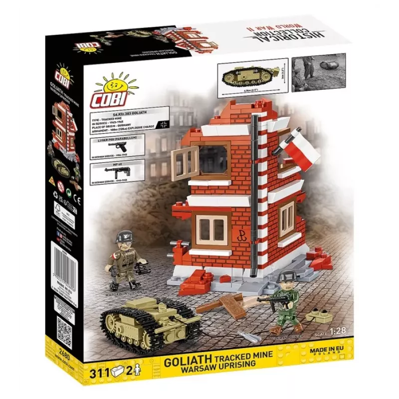 COBI Historical Collection Goliath Tracked Mine Warsaw Uprising Model w skali 1:35 Zestaw konstrukcyjny - 311 elementów