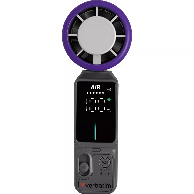 Verbatim Cool'n' Go Ice Touch Pro Ręczny wentylator Szary/Fioletowy