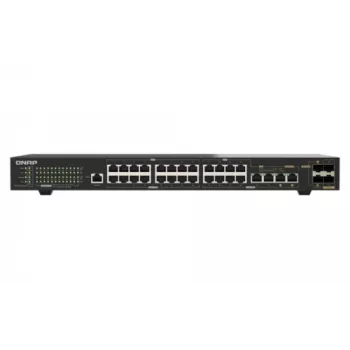 QNAP QSW-M2130P-2C2S26T 26-portowy 2.5GbE PoE++ zarządzalny przełącznik warstwy 2 do montażu w szafie z 2x 10GbE SFP+ i 2x 10GbE portami combo, budżet PoE 370W