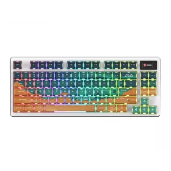 MSI Forge GK600 TKL Bezprzewodowa mechaniczna klawiatura gamingowa - Mars US ANSI, tryb tri, hot-swappable przełączniki Forge, podświetlenie RGB per-klawisz, keycapy PBT