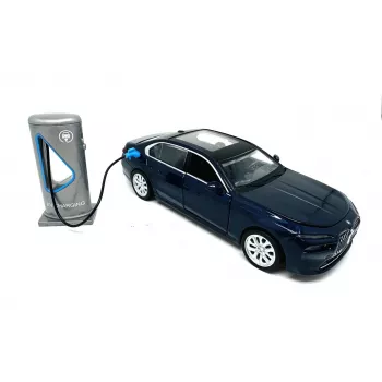 PULIO Auto MSZ 1/32 BMW i7 Model samochodu z dźwiękiem i światłem, odlewany