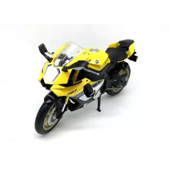 PULIO Motocykl MSZ 1/12 Yamaha YZF-R1 Żółty Model Diecast