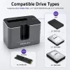 Qoltec 2w1 HDD SSD Docking Station SATA M.2 NVMe z klonowaniem, USB-C 3.2 Gen 2, 10Gbps, do 28TB, aluminiowa
