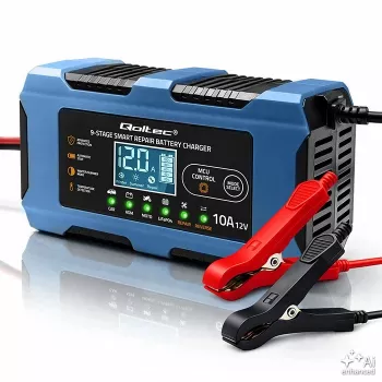 Qoltec 52668 Inteligentna ładowarka akumulatorów 12V 10A z funkcją regeneracji do AGM GEL LiFePO4