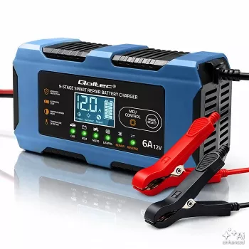 Qoltec 52669 Inteligentna ładowarka akumulatorów 12V 6A z funkcją regeneracji do AGM GEL LiFePO4