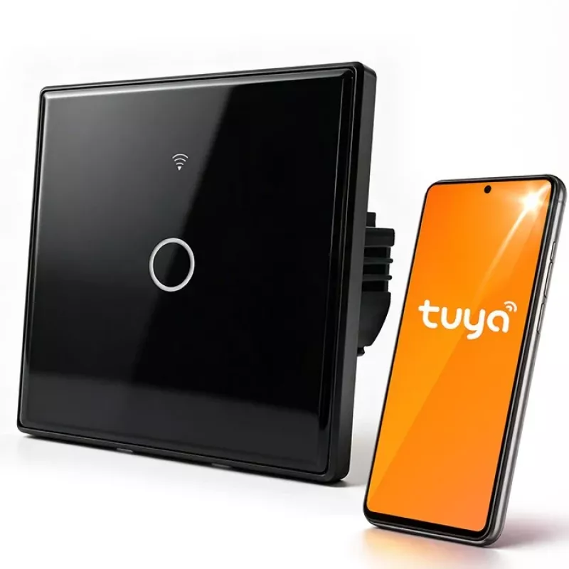Qoltec Smart Touch Light Switch 1-Gang Wi-Fi Timer Tuya Biały