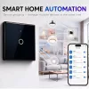 Qoltec Smart Touch Light Switch 1-Gang Wi-Fi Timer Tuya Biały