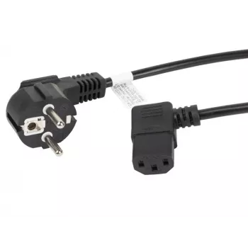 LANBERG CA-C13C-12CC-0030-BK 3m Kątowy przewód zasilający Schuko do IEC C13, H05VV-F 3G1.0, VDE, czarny