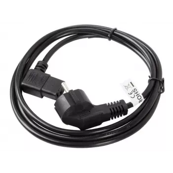 LANBERG CA-C13C-12CC-0030-BK 3m Kątowy przewód zasilający Schuko do IEC C13, H05VV-F 3G1.0, VDE, czarny