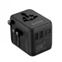 Crong One World Travel Adapter GaN 45W UK/EU/US/AU Czarny