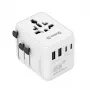 Crong One World Travel Adapter GaN 45W UK/EU/US/AU Biały