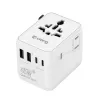 Crong One World Travel Adapter GaN 45W UK/EU/US/AU Biały