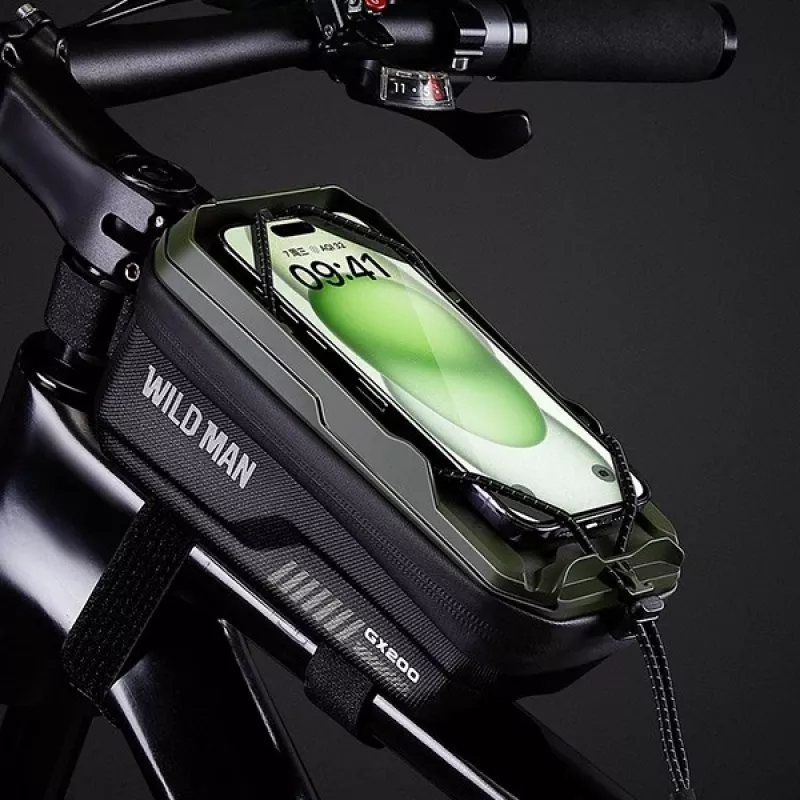 WILDMAN GX200 Torba ramowa rowerowa z uchwytem na telefon, zielona