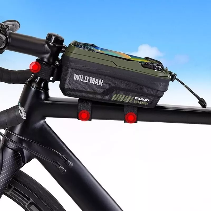 WILDMAN GX200 Torba ramowa rowerowa z uchwytem na telefon, zielona