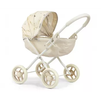 MILLY MALLY Wózek dla lalek Dori NATURE - Naturalne drewno, klasyczny skandynawski design, dla lalek do 45 cm, wiek 12m+
