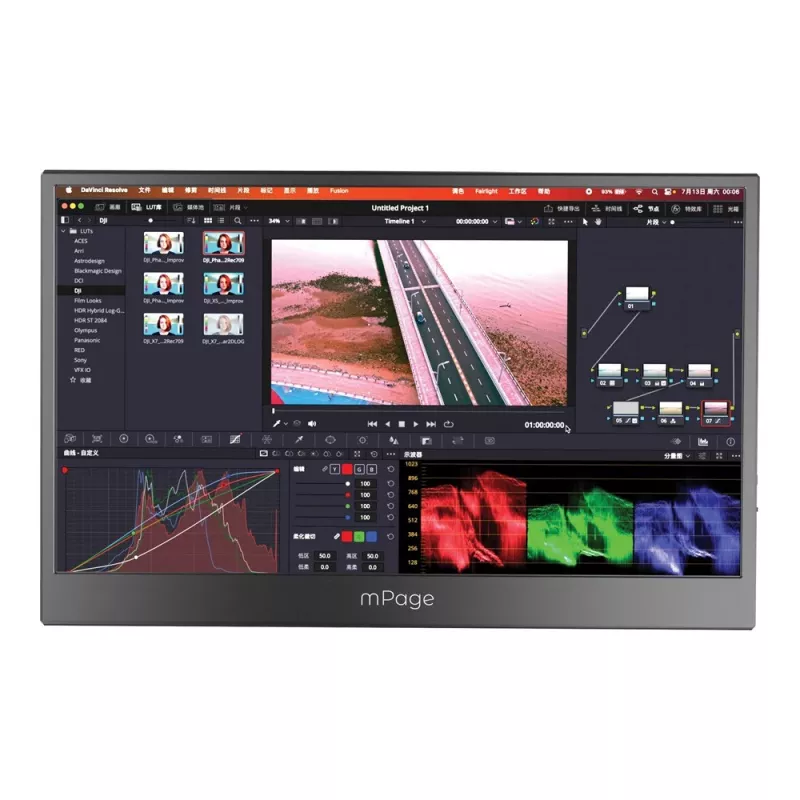 MAXCOM Przenośny Monitor Mpage 15 - 15,6 cala Full HD IPS USB-C HDR10 Aluminiowy