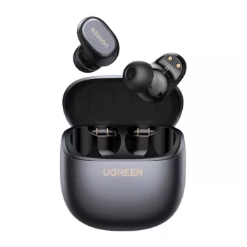 UGREEN WS220 TWS True Wireless Bluetooth 5.0 Słuchawki douszne z etui ładującym, sterowaniem dotykowym, odpornością na wodę IPX4, wbudowanym mikrofonem, łączny czas pracy 16h - Czarny