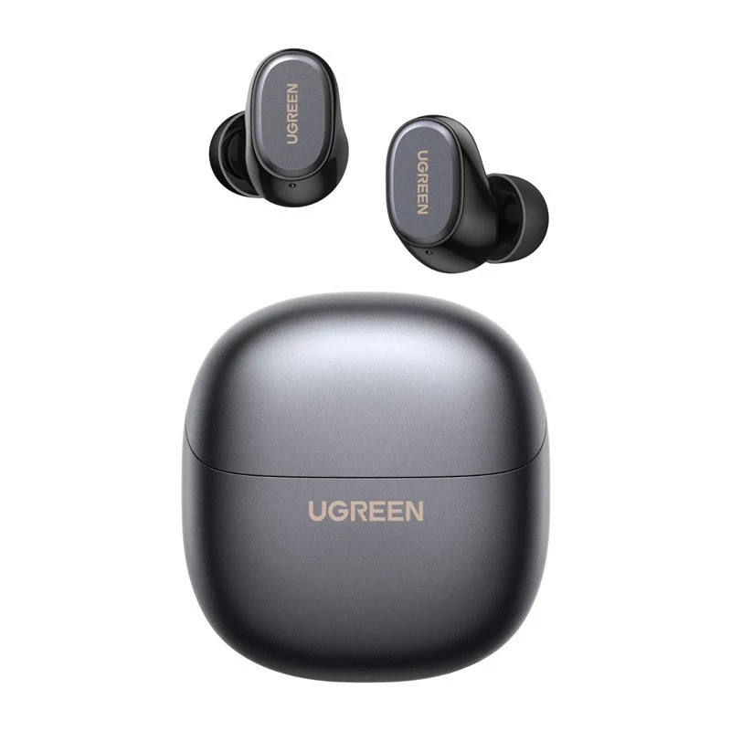 UGREEN WS220 TWS True Wireless Bluetooth 5.0 Słuchawki douszne z etui ładującym, sterowaniem dotykowym, odpornością na wodę IPX4, wbudowanym mikrofonem, łączny czas pracy 16h - Czarny