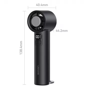 USAMS Ice-Cooling Wentylator Ręczny 2000mAh Czarny - Przenośny Wentylator Półprzewodnikowy z USB-C, 3 Prędkościami, Odłączaną Podstawą