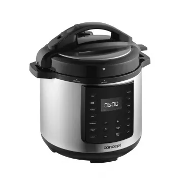 CONCEPT CK8001 Multicooker, 5L, 900W, 10 Programów, LED, Nieprzywierająca Ceramiczna Powłoka, Opóźniony Start, Podtrzymywanie Ciepła, Czarny/Srebrny