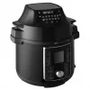 CONCEPT CK8000 Multicooker z funkcją frytownicy powietrznej, garnek 6L, kosz 3,5L, 1500W, 10 programów, czarny/srebrny