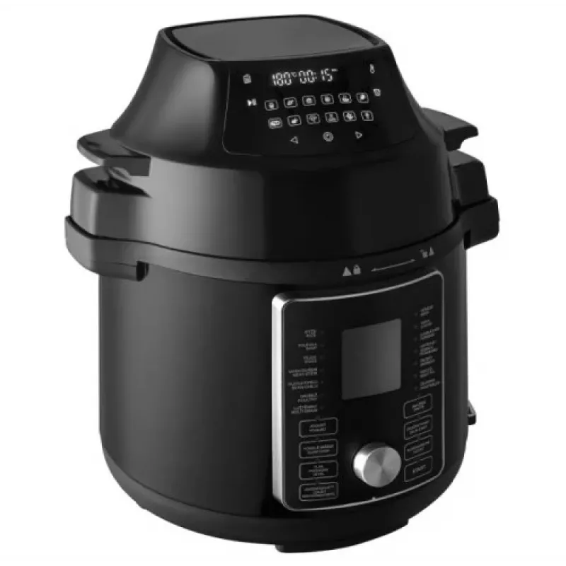 CONCEPT CK8000 Multicooker z funkcją frytownicy powietrznej, garnek 6L, kosz 3,5L, 1500W, 10 programów, czarny/srebrny