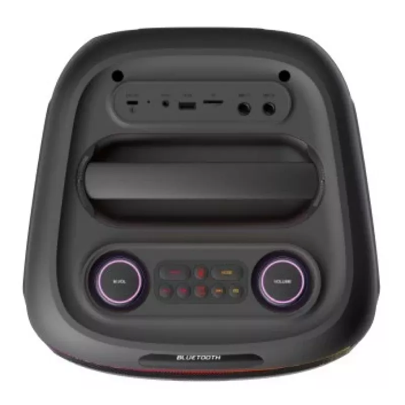 Denver BPS-270 Przenośny głośnik imprezowy z Bluetooth, 400W PMPO, efekty świetlne LED, karaoke, radio FM, USB/SD/AUX, wejście mikrofonowe, czarny