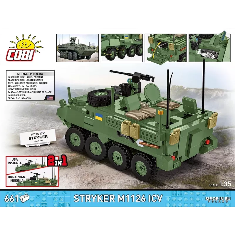 COBI Stryker M1126 ICV (1:35 skala) – Szczegółowy zestaw modelarski pojazdu wojskowego