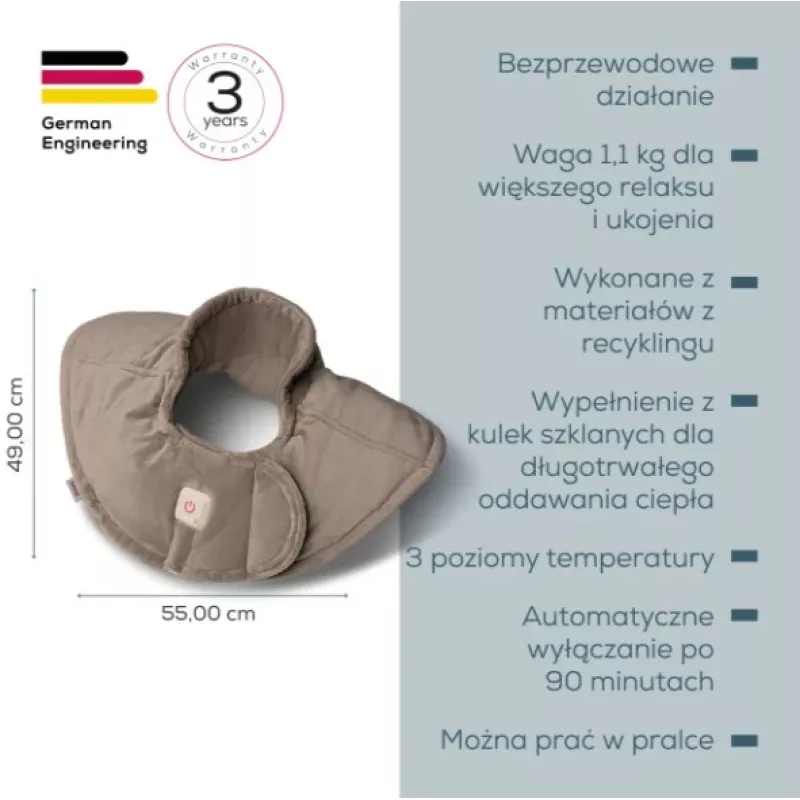 Beurer HK 165 Huggy Poduszka grzewcza Smokey Taupe