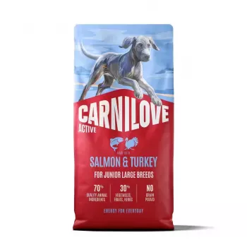 CARNILOVE ACTIVE Sucha karma dla psa z łososiem i indykiem dla szczeniąt ras dużych 12 kg