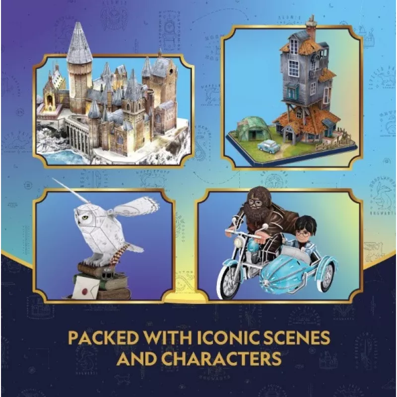 CUBIC FUN 3D Puzzle Harry Potter Hogwarts Wielka Sala i Wieża Astronomiczna z Oświetleniem LED – 850 elementów, kolekcjonerski zestaw modelarski