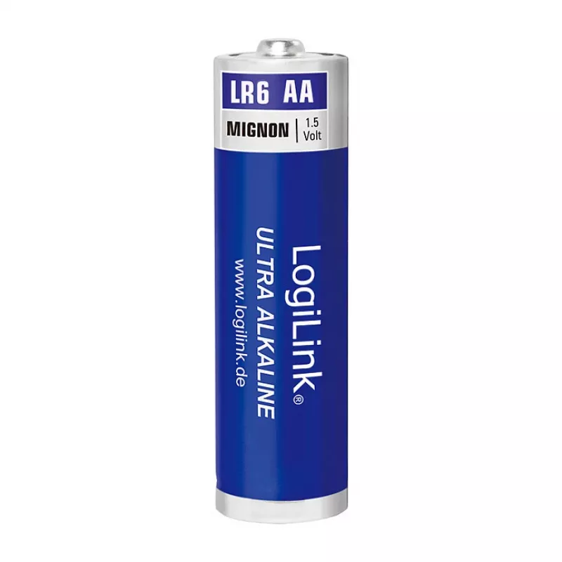 Baterie alkaliczne AA LogiLink Ultra Power, 8 szt. w folii termokurczliwej, 1,5 V LR6, 10-letni okres przydatności
