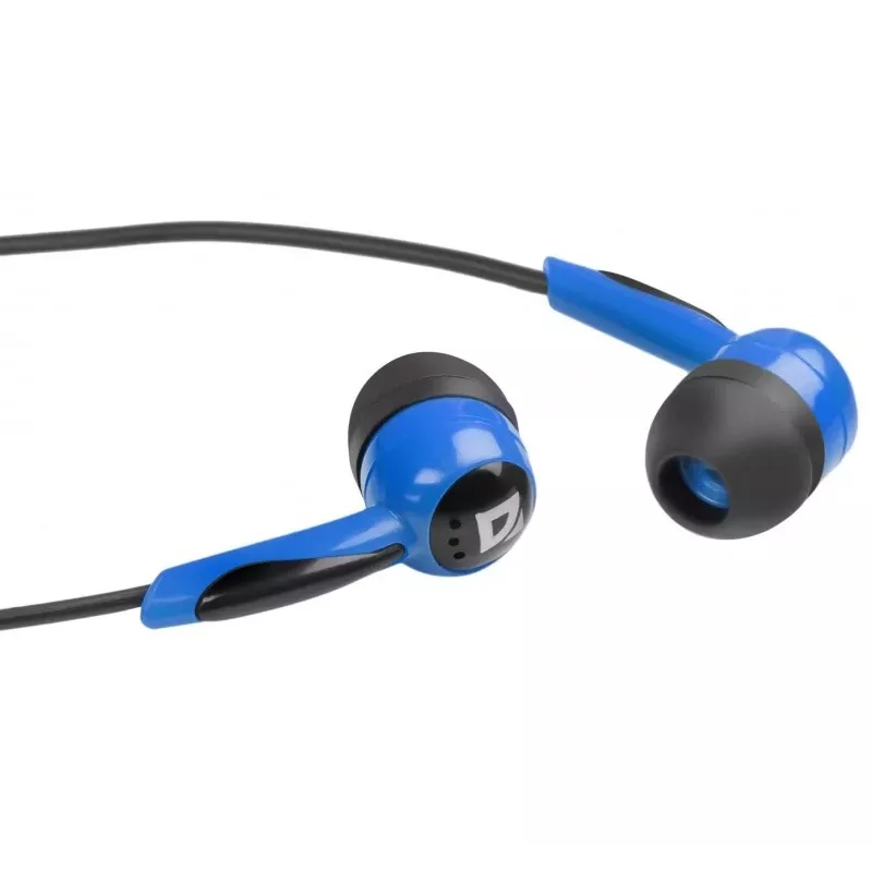 Defender EARPHONES BASIC 604 Przewodowa słuchawka douszna z mikrofonem, czarno-niebieska