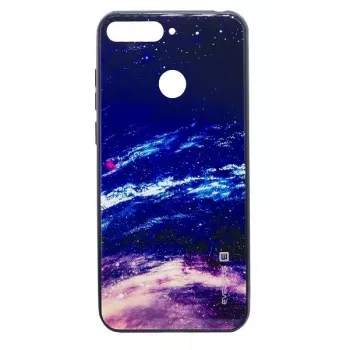 Evelatus Samsung Galaxy A7 (2018) Szklany Tylny Etui - Gwieździsta Noc