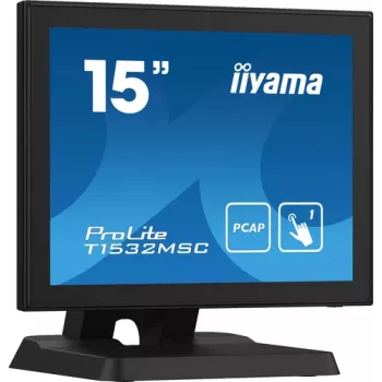 Iiyama ProLite T1532MSC-B5X 15 calowy dotykowy monitor LED z pojemnościową technologią projekcyjną - 1024x768 XGA, 10-punktowy, HDMI, DVI, VGA, USB, IP54 przód, 7H, głośniki