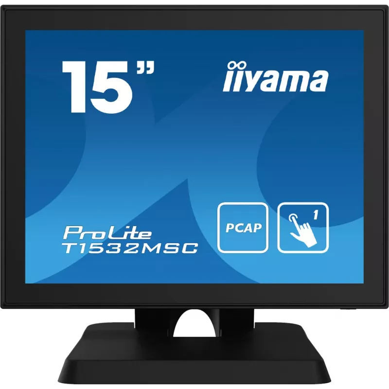Iiyama ProLite T1532MSC-B5X 15 calowy dotykowy monitor LED z pojemnościową technologią projekcyjną - 1024x768 XGA, 10-punktowy, HDMI, DVI, VGA, USB, IP54 przód, 7H, głośniki