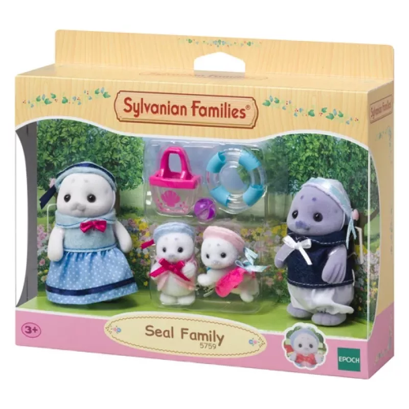 Sylvanian Families Zestaw figurek Rodziny Fok - Glenn, Amanda i dziecko Nicola z akcesoriami