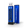 Pamięć USB iStorage datAshur PRO+A 64 GB USB-C, sprzętowe szyfrowanie AES 256-bit XTS, uwierzytelnianie PIN, FIPS 140-2 Poziom 3, odporność na wodę i kurz IP68, wytrzymałe aluminium, zero śladów