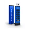 Pamięć USB iStorage datAshur PRO+A 64 GB USB-C, sprzętowe szyfrowanie AES 256-bit XTS, uwierzytelnianie PIN, FIPS 140-2 Poziom 3, odporność na wodę i kurz IP68, wytrzymałe aluminium, zero śladów