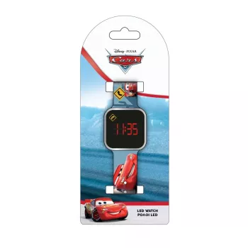 PULIO Zegarek dziecięcy cyfrowy z wyświetlaczem LED - Disney Pixar Cars, czerwony/czarny
